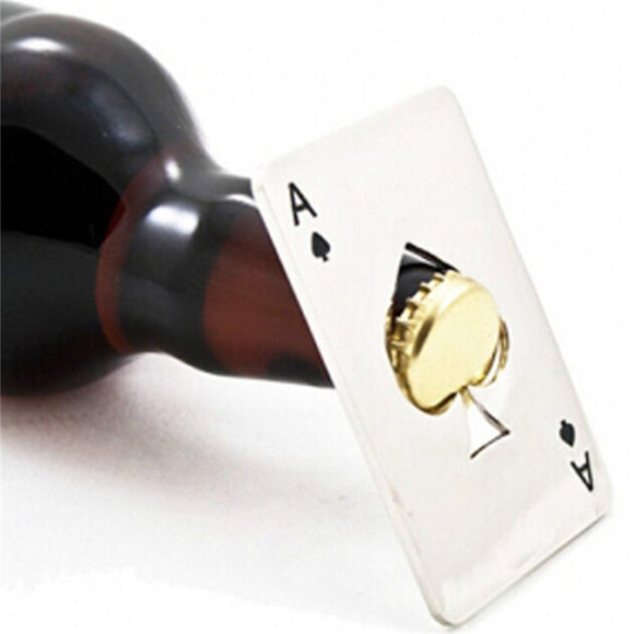 1pc Poker Playing Card Ace of Spades Soda Beer Bottle Cap Opener