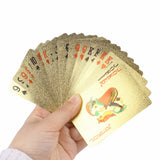 Waterproof Plastic Playing Cards Gold Foil