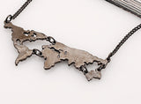 pendant necklace world map women jewelry