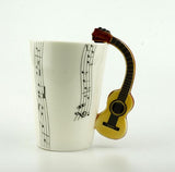 Music Violin Style Guitar Ceramic Mug Coffee Tea Milk with Handle
