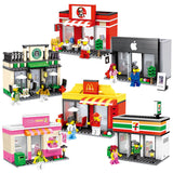 Building Block Toys Mini Street Model Store Shop