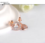 Jewelry Sets Rose Gold Color Necklace/Earring