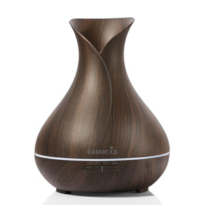 400ml Aroma Essential Oil Diffuser Ultrasonic Air Humidifier with Wood Grain 7Color Changing LED Lights for Office Home