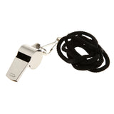 Metal Referee Whistle with Black Lanyard for Training, Emergency, Survival