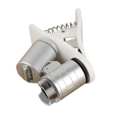 60X Universal Mobile Phone Mini Portable Clip LED Microscope Magnifier