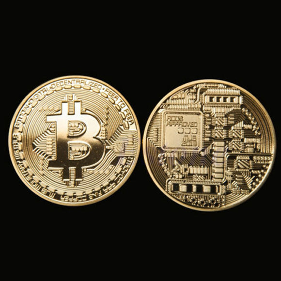 Gold Plated Bitcoin Coin