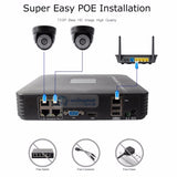HD 4CH POE NVR Kit CCTV System 2Pcs 720P 1.0MP Security Surveillance Set 1TB HDD