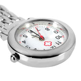 Nurse Pocket Watch Stainless Steel Arabic Numerals Quartz Brooch Doctor Nurse Pocket Fob Watch
