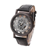 Watch Skeleton Hollow Out  Business Quartz Military Sport Leather Band