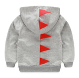 Infant Toddler Baby Boy Girl Dinosaur Pattern Hooded Zipper Tops Clothes Coat