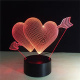 3D Lamp Visual Light Effect Touch Switch & Remote Control Colors Changes Night Light