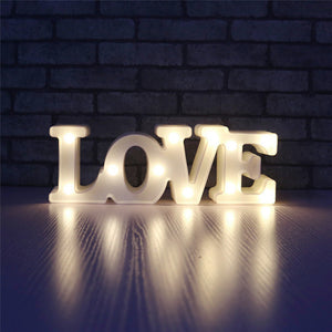 Valentines Day Decor Romantic DIY Wedding Decoration Small White LOVE Sign Night Lights For Home Wedding Party Valentne Gift