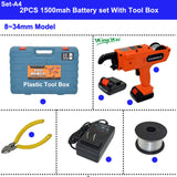 12V Automatic Cordless Rechargeable Lithium Battery Electric Rebar Tying Machine Tool Set For Building Project