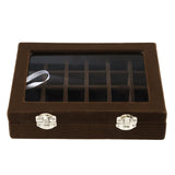 24 Grids Rings Earrings Jewelry Display Boxes Glass Velvet Organizer